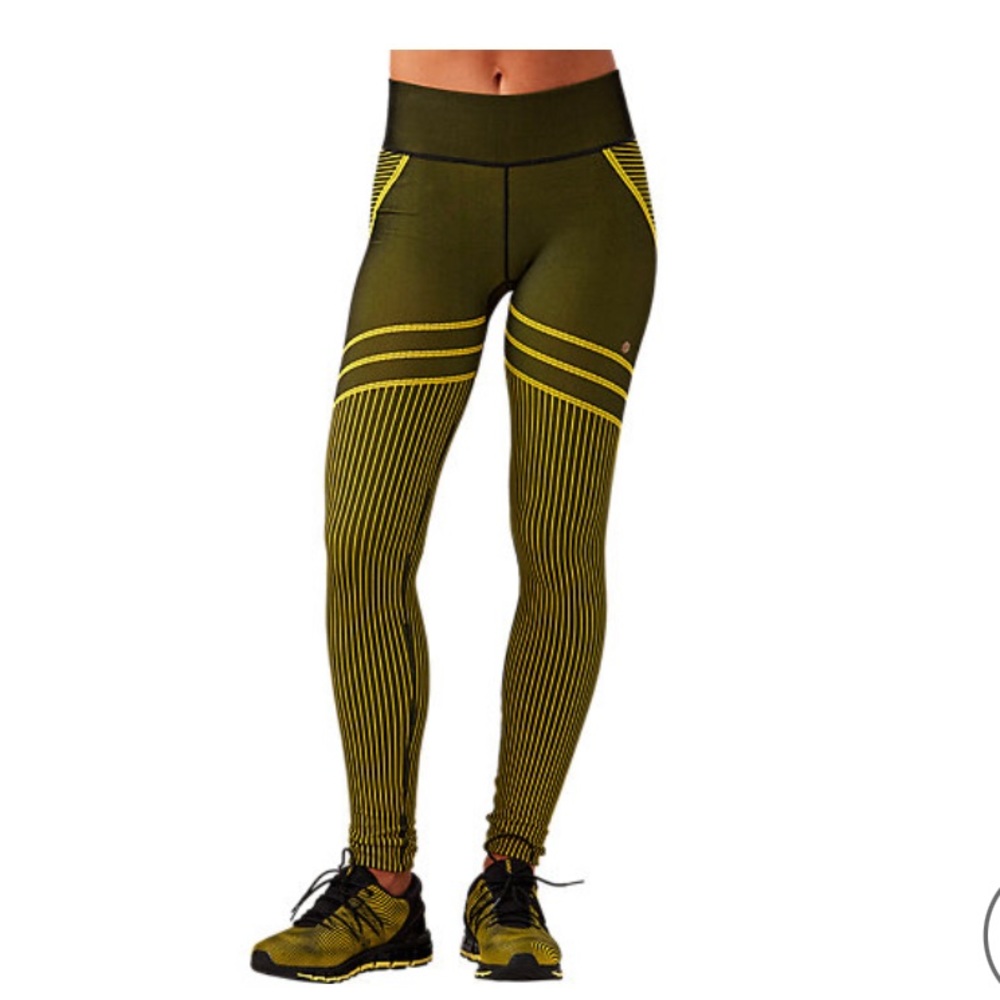 Asics Black and Yellow Legging